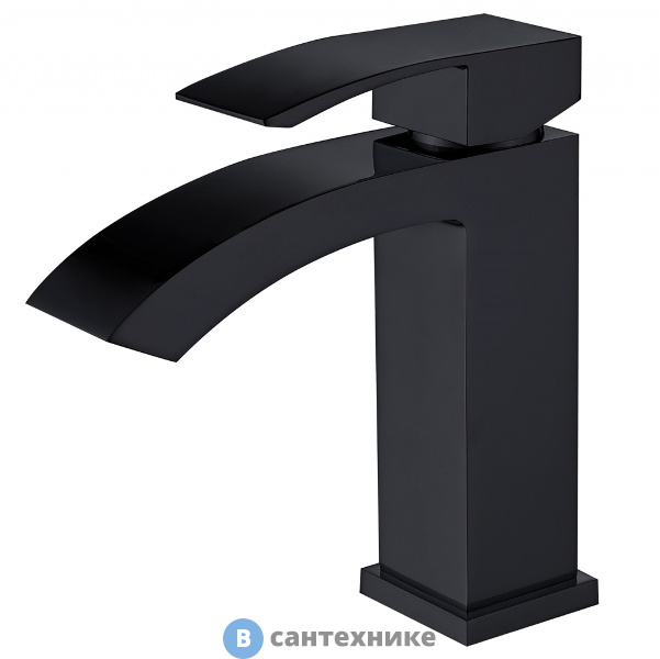 Смеситель ABBER Wasserfall AF8610B для раковины, чёрный матовый