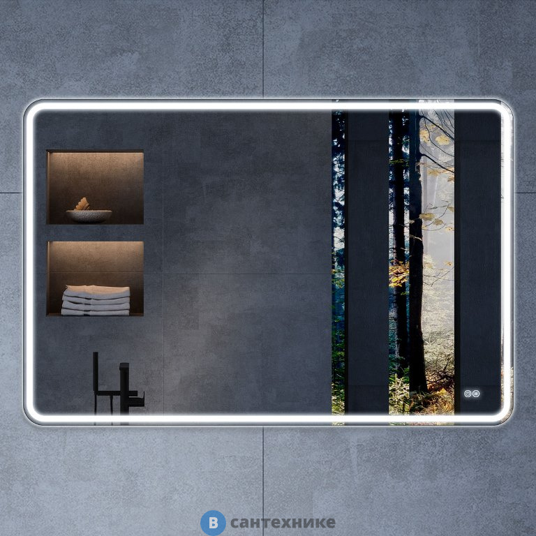 Зеркало Vincea VLM-3VC120-2 1200х800 c сенсорным выключателем и диммером, антизапотевание