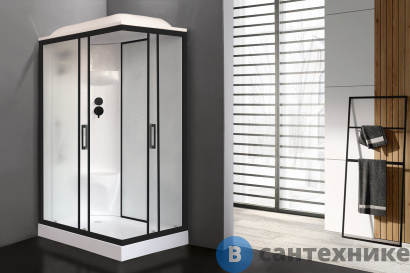 картинка Душевая кабина Royal Bath RB 8120HP6-WC-BL 1200x800x2170 L (белое/матовое) (RB8120HP6-WC-BL-L)