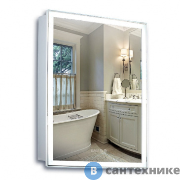 картинка Зеркало-шкаф AZARIO Киото 60 (600*800) + часы (LED-00002358)