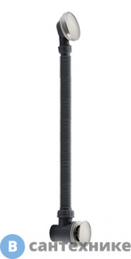 картинка Слив-перелив WasserKRAFT A075 для ванны латунь, покрытие матовый хром, ПВХ