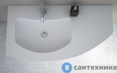 картинка Раковина Cezares акриловая Solid Surface, левостороняя 50225 Bianco (91х49)