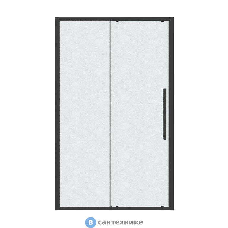 Дверь в нишу Grossman Cosmo 100.K33.02.130.21.02 (130*195) черный матовый, стекло шиншилла