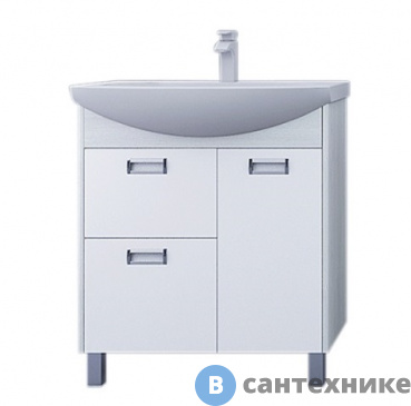картинка Тумба под раковину Акватон БЕККА 70 (белый/дуб сомерсет) (1A208701BAC20)
