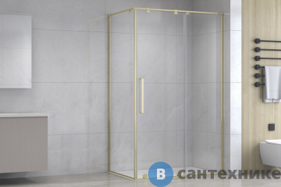 картинка Душевой уголок Royal Bath BERN-S RB140x80х195-T-GD (прозрачное) (BERN-S RB8140-T-GD)