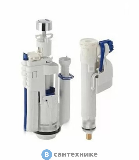 Механизм Artceram JAZZ/HERMITAGE/Blend с кнопкой двойного слива для унитаза моноблок, цвет хром (ACA006 71)