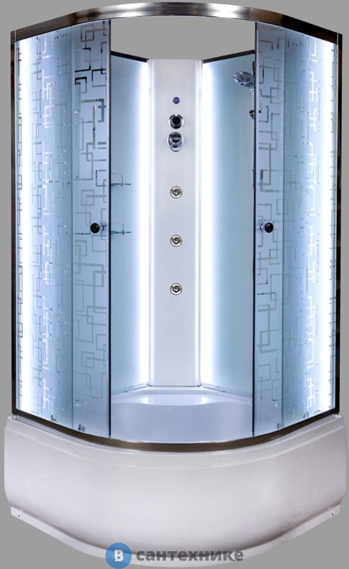 Душевая кабина Deto ЕМ4510 N LED с гм. (1000*1000*2200)