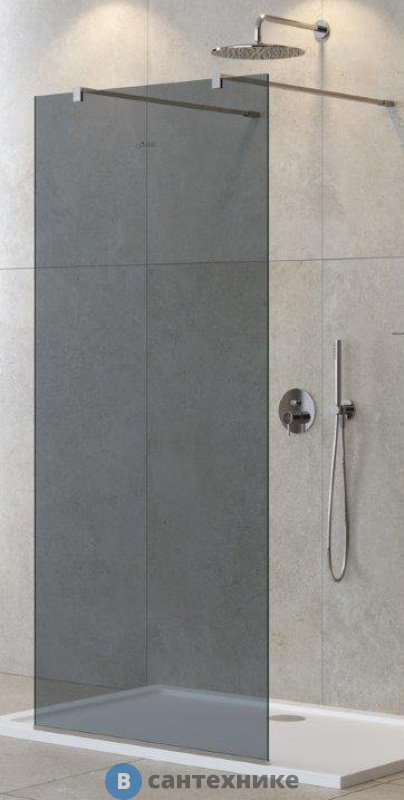 Душевая перегородка Cezares LIBERTA-L-2-100-120-GR-Cr с возможностью двустороннего входа, стекло графит, профиль хром, 1000x1200x1950 мм