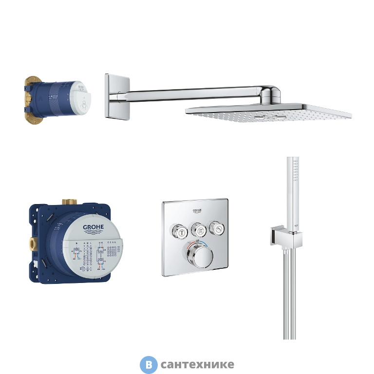 Верхний душ Grohe 34706000 Grohtherm SmartControl (набор)