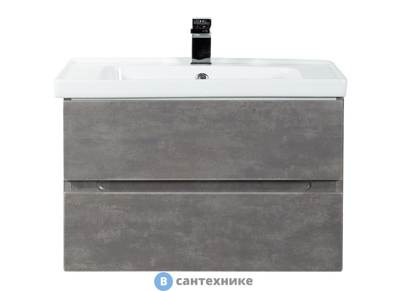 Тумба под раковину Art & MAX TECHNO AM-Techno-900-2C-SO-FC305 подвесная с двумя выкатными ящиками, АЙС Какао