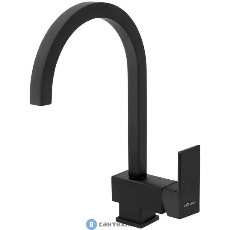 Смеситель Cezares UNIKA-LSM1-A-NOP-W0 для раковины однорычажный, высокий, без донного клапана, черный матовый