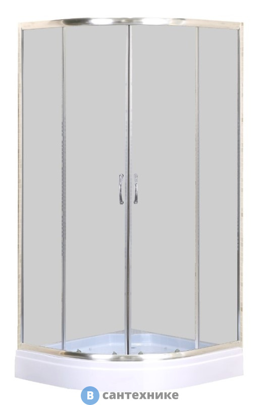 Душевой уголок Loranto CS-8015GB 90*90*215 с низким поддоном 13 см, серое стекло, профиль хром