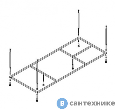картинка Металлический каркас для акриловой ванны Cezares PLANE-190-80-MF-R