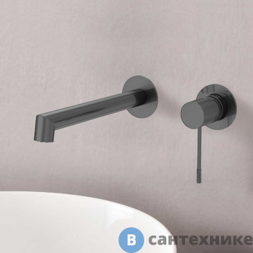 картинка Смеситель Vincea Desire VBFW-1D1GM для раковины встраиваемый однорычажный, вороненая сталь