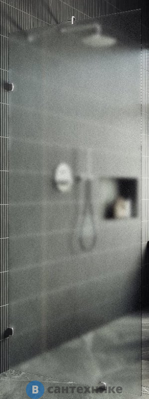 Душевая перегородка коннектор стена-стекло MaybahGlass 1950*790 Стекло 8 мм Сатин (MGD-268-4)