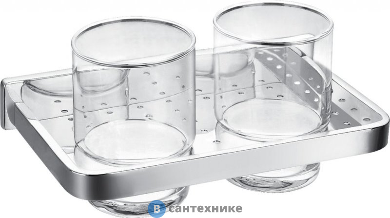 Держатель Cezares CZR-F-8920A стакана настенный, двойной, хром