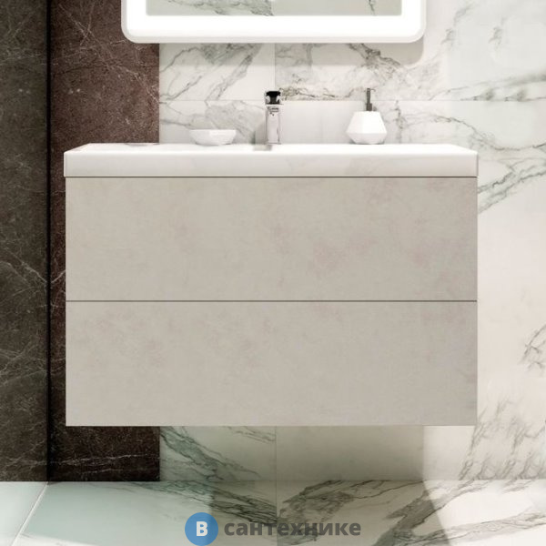 Тумба под раковину Art & MAX AM-Verona-Push-900-2C-SO-BI-TS подвесная с двумя выкатными ящиками, 900x450x550