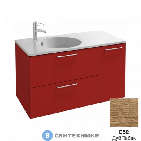 Тумба под раковину Jacob Delafon ODEON RIVE GAUCHE EB2544-R9-E52 ручки черные /100x50,8x56,8/ (дуб табак)