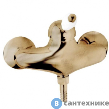 картинка Смеситель Cezares ELITE-DM-02-Bi для душа однорычажный, бронза, ручка белая