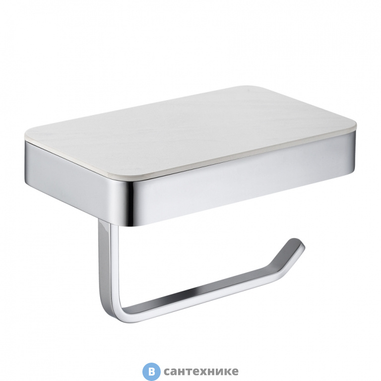 Бумагодержатель ABBER Westen AA1730 с полкой для телефона, хром