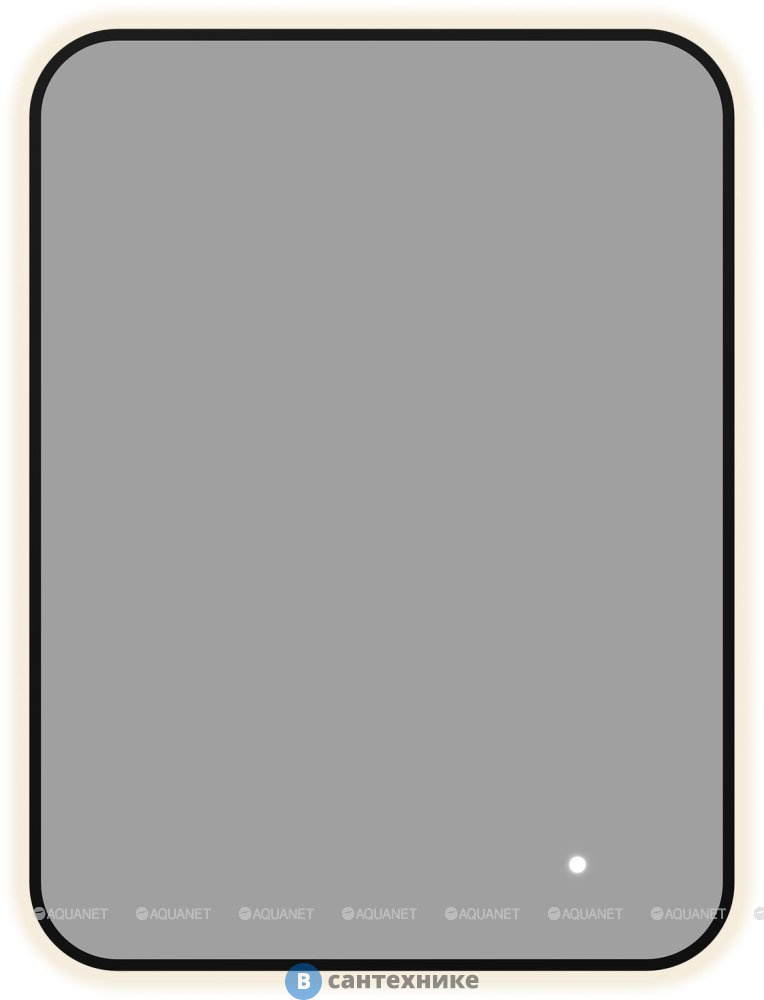 Зеркало Aquanet Контур 600х800 LED TX антипар, черный (367661)