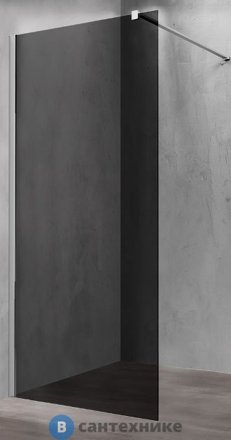 Душевая перегородка Vincea Walk-In VSW-1H900CG, 900*2000, хром, стекло тонированное