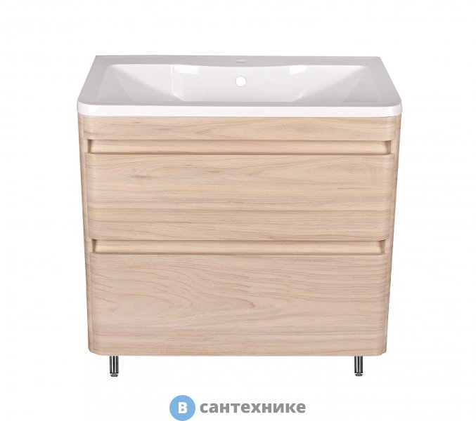 Тумба под раковину Style line Атлантика 60, Люкс ясень перлламутр, напольная PLUS (2000949233369)