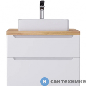 картинка Тумба под раковину Jorno Wood 80 подвесная, белая (Wood.01.80/P/W), без столешницы