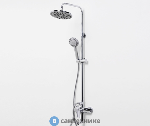 Душевая стойка WasserKRAFT A16601 со смесителем для ванны, 85/115 x 53,5 см латунь, хромоникелевое покрытие