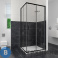картинка Душевой уголок RGW CL-34-B 100*100*185 квадрат/чёрный/прозрачное/5 мм (32093400-14) без поддона
