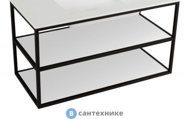 Каркас Cezares двухъярусный подвесной, стальной, под раковину (Сварной) CADRO-90/46/58-2C-SO-MET-ST Nero (90х46х30)