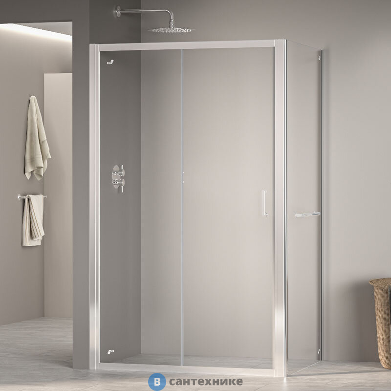 Душевой уголок RGW PA-74 (PA-14 + Z-050-2)  100* 90*195 хром/ прозрачное (410874109-11), без поддона