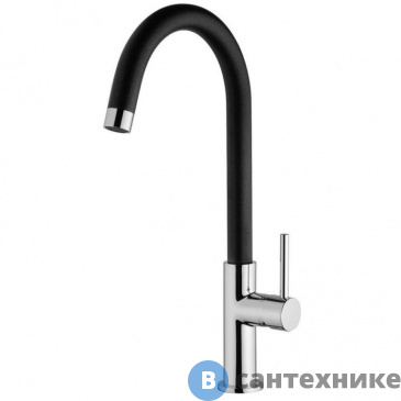 картинка Смеситель Paini 78CR57244SLMKM Sky для кухни, чёрный/хром