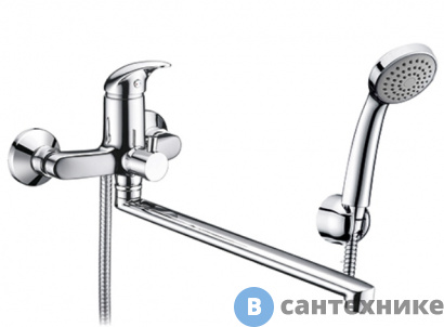 картинка Смеситель WasserKRAFT Isen 2602L для ванны с длинным поворотным изливом латунь, хромоникелевое покрытие