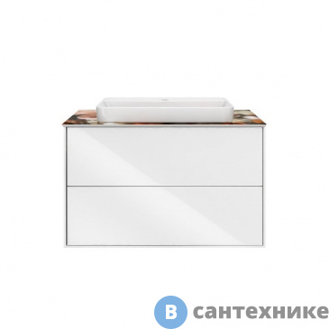 картинка Тумба под раковину KERAMA MARAZZI PLAZA Modern подвесная 80 белый 2 ящика (PLB.M.80.2\WHT)