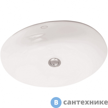 картинка Раковина Jacob Delafon Caxton E2210-0 встраиваемая снизу 49x41 cm, белая, с отв перелива