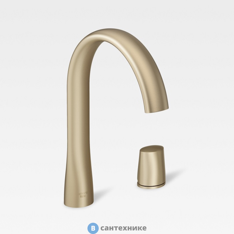 Смеситель Armani Roca ISLAND для раковины на 2 отверстия, с хромированным донным клапаном, Greige (7.5A38.7.6VC.0)