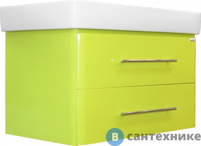 картинка Тумба Mixline НИЦЦА 80 подвесная лайм, под умывальник Дрея Q-80 (526246)