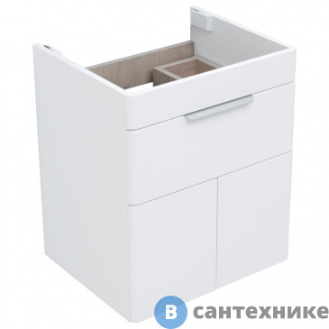 картинка Тумба под раковину Aquanet Ирис new 50 белый глянец (1 ящик, 2 дверцы) (310147)