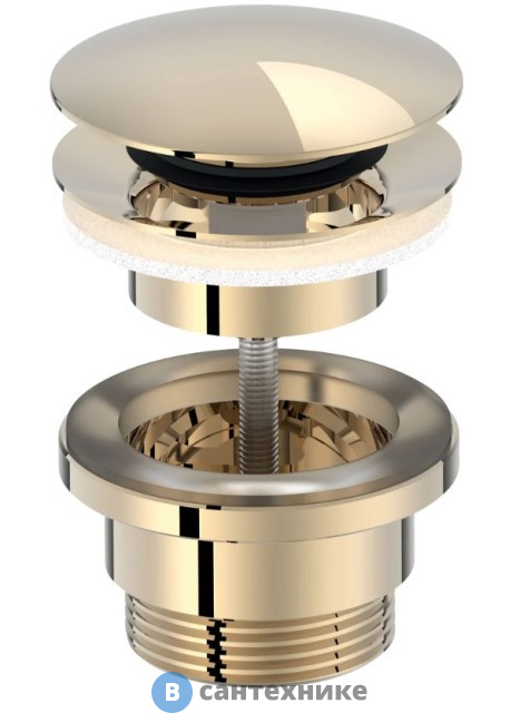 Донный клапан Jacob Delafon E30536-BGG клик клак, глянцевое золото