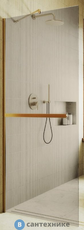 Душевая перегородка в профиле MaybahGlass 1950*790 Стекло 8 мм Бронза +Полотенцесушитель (MGD-727-3ш)