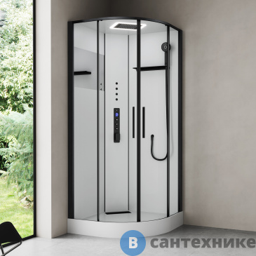 картинка Душевая кабина Black&White G8051 GM / Brush Gunmetal (900х900х2140)