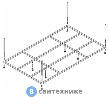 Металлический каркас для акриловой ванны Cezares PLANE_DUO-MF