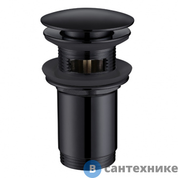 картинка Донный клапан ABBER AF0010B с переливом, чёрный матовый