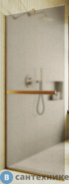 картинка Душевая перегородка в профиле MaybahGlass 1950*790 Стекло 8 мм Бронза матовая +Полотенцесушитель (MGD-728-3у)