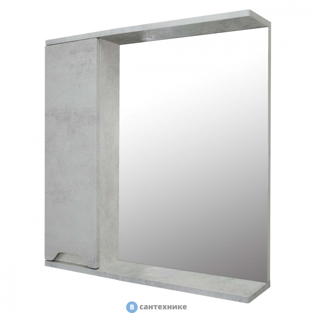 Зеркало-шкаф Loranto Florena 70 (600*700*135) левый Светлый Бетон (CS00086986)