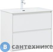 Тумба с раковиной Aquanet Милан 80 цв. белый глянец (340154)