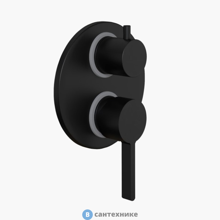 Смеситель Paini Brera 74PZ6911 для ванны встраиваемый, чёрный матовый PVD