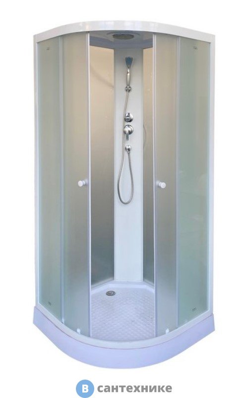 Душевая кабина Parly EF1031 (100*100*210) низкий поддон, передние стекла матовые, задние стекла матовые, профиль белый