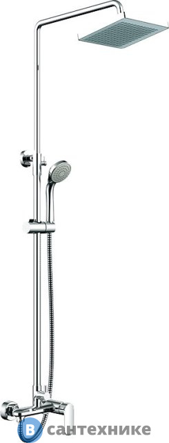 Душевая стойка Bravat Opal F9125183CP-A-RUS квадратный верхн.